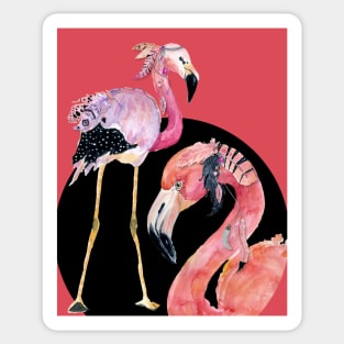 Pink Flamingos with humor Sticker